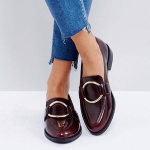 ASOS Magenta Leather Loafer Burgundy